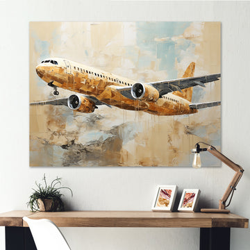 Passenger Plane Wings Of Adventure - Plane Canvas Wall Art
